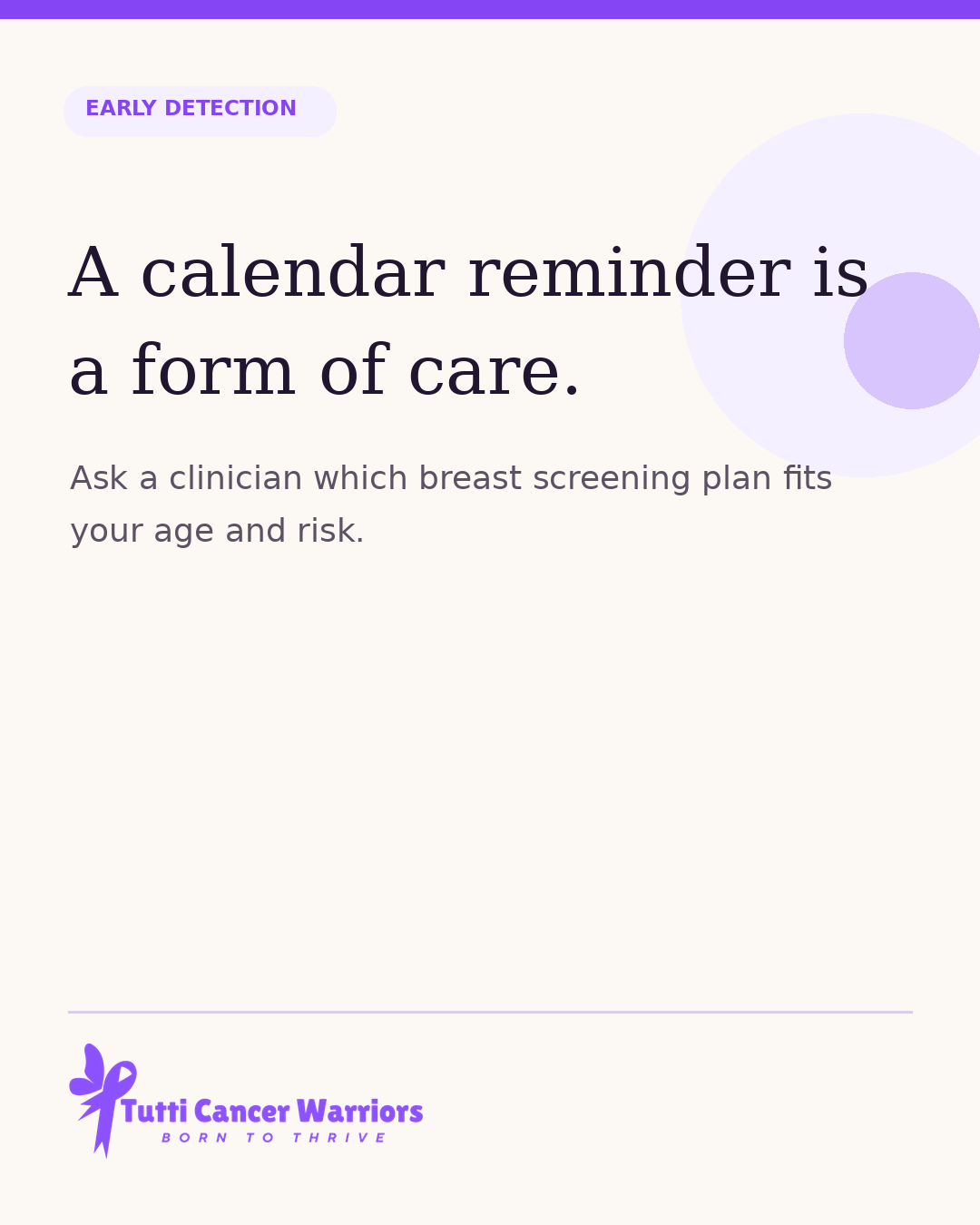 Screening conversation reminder card