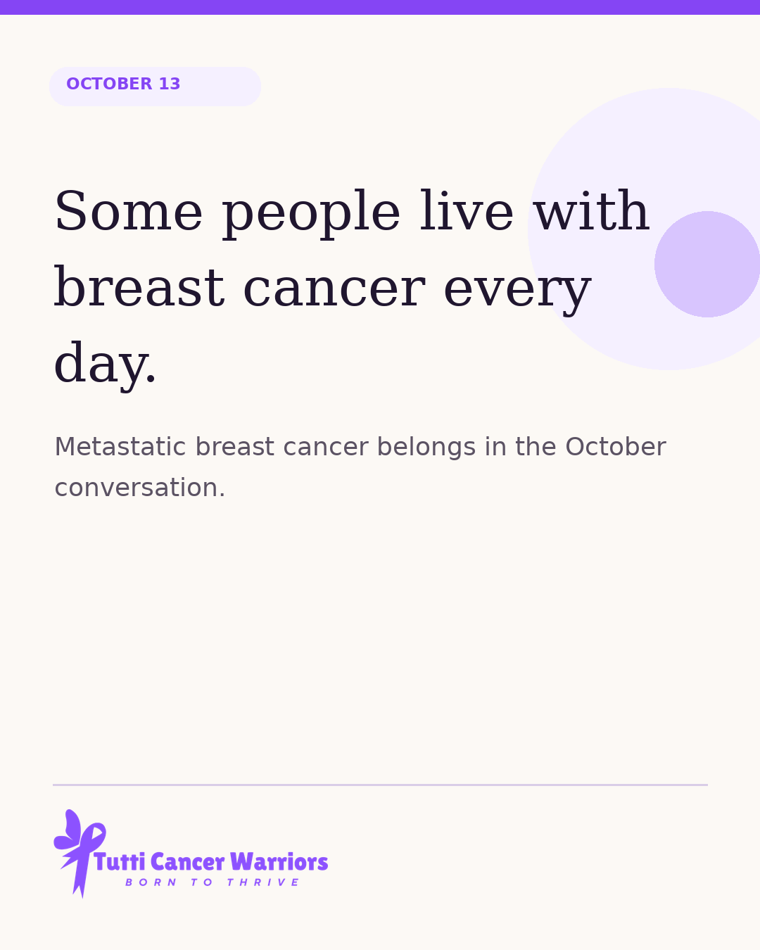 Metastatic breast cancer awareness card