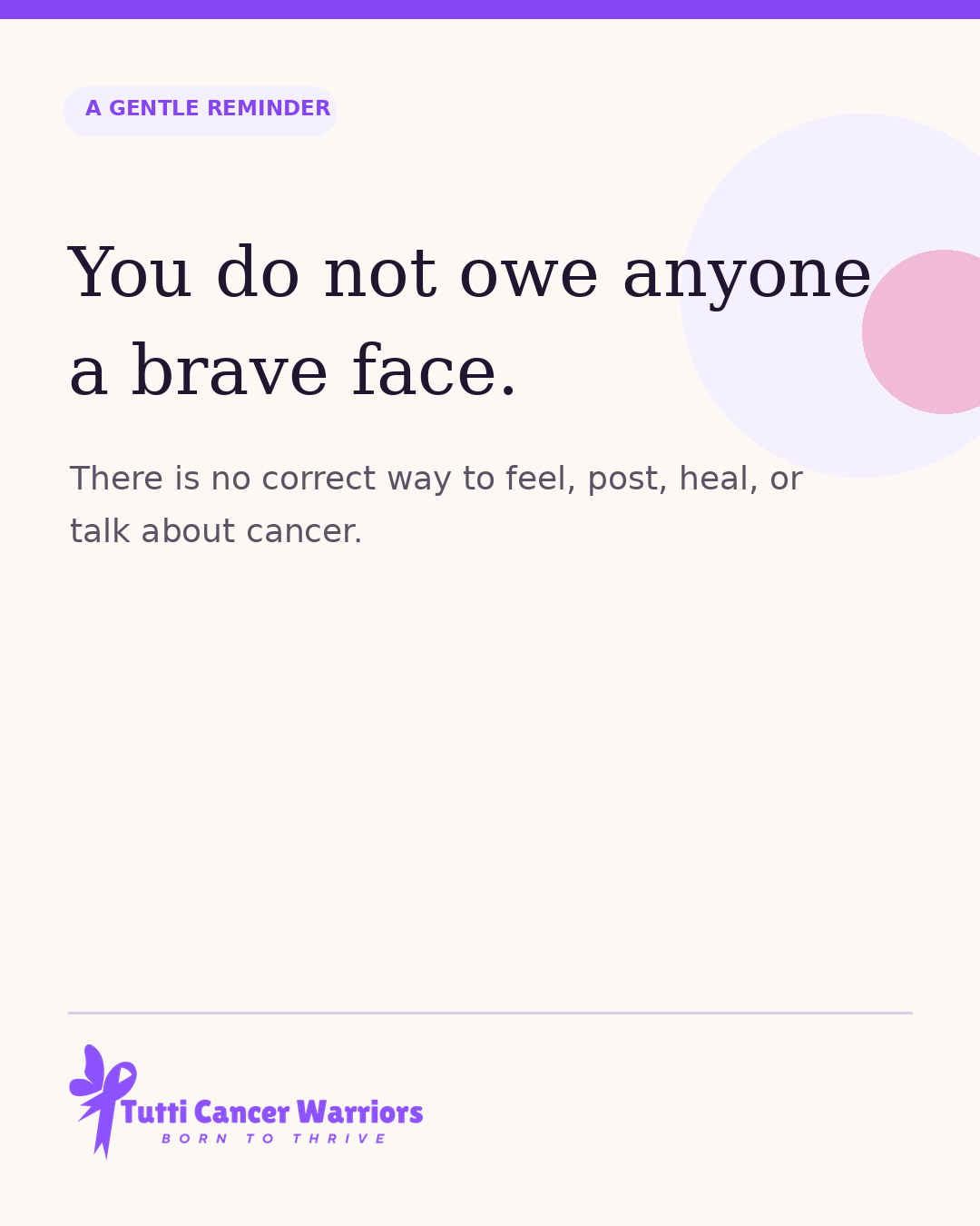 No brave face required card