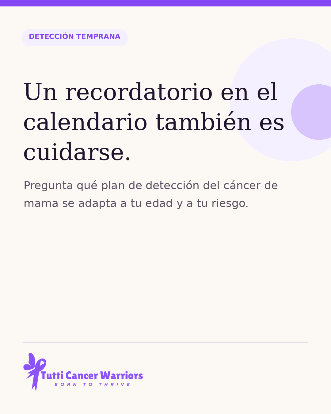 Un recordatorio en el calendario también es cuidarse.