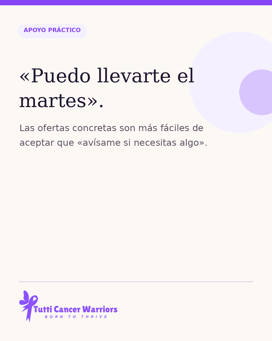 «Puedo llevarte el martes».