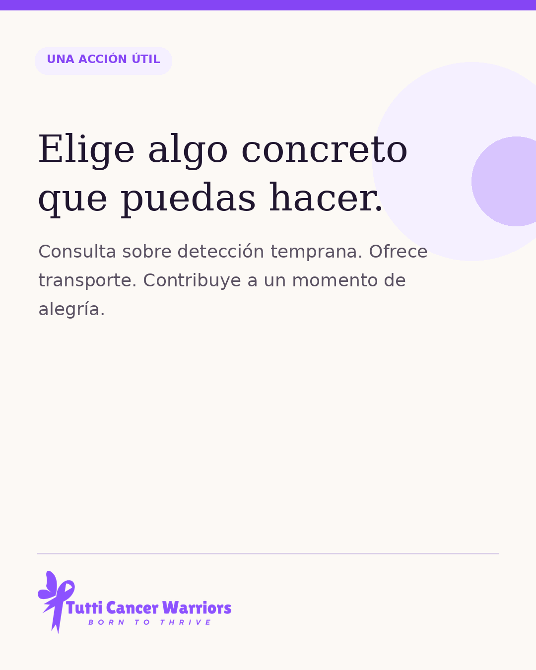 Elige algo concreto que puedas hacer.