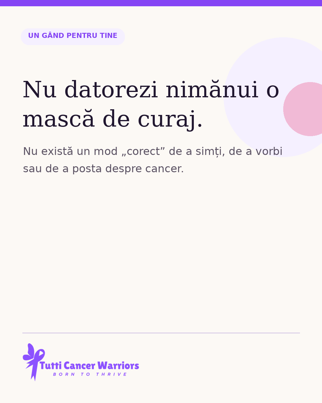 Nu datorezi nimănui o mască de curaj.
